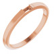 Stackable Ring Mounting in 10 Karat Rose Gold for Straight baguette Stone, 2.52 grams