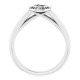 Bezel Set Halo Style Engagement Ring Mounting in 14 Karat White Gold for Round Stone, 4.12 grams