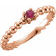 Family Stackable Ring Mounting in 14 Karat Rose Gold for Round Stone, 2.29 grams
