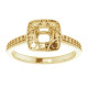 Halo Style Engagement Ring Mounting in 18 Karat Yellow Gold for Round Stone, 4.81 grams