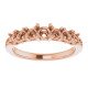 Accented Engagement Ring Mounting in 18 Karat Rose Gold for Round Stone, 3.72 grams