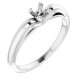 Solitaire Engagement Ring Mounting in 10 Karat White Gold for Round Stone, 2.66 grams