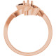 Family Freeform Ring Mounting in 18 Karat Rose Gold for Round Stone, 5.73 grams