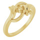 Family Freeform Ring Mounting in 18 Karat Yellow Gold for Round Stone, 3.98 grams