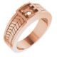 Family Ring Mounting in 18 Karat Rose Gold for Round Stone, 7.57 grams