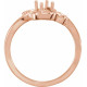 Family Ring Mounting in 18 Karat Rose Gold for Round Stone, 6.05 grams