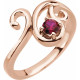 Family Ring Mounting in 14 Karat Rose Gold for Round Stone, 5.04 grams