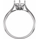 Solitaire Ring Mounting in 10 Karat White Gold for Oval Stone, 1.79 grams