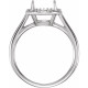 Halo Style Ring Mounting in Platinum for Oval Stone, 4.79 grams