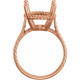 Rope Ring Mounting in 18 Karat Rose Gold for Oval Stone, 5.17 grams