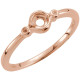 Family Stackable Ring Mounting in 18 Karat Rose Gold for Round Stone, 2.35 grams