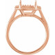 Halo Style Ring Mounting in 10 Karat Rose Gold for Oval Stone, 2.73 grams