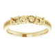 Family Ring Mounting in 18 Karat Yellow Gold for Round Stone, 3.42 grams