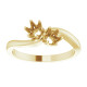 Two Stone Engagement Ring Mounting in 18 Karat Yellow Gold for Round Stone, 4.24 grams