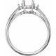 Accented Ring Mounting in 18 Karat White Gold for Oval Stone, 2.73 grams