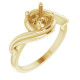 Solitaire Engagement Ring Mounting in 10 Karat Yellow Gold for Round Stone, 4.02 grams