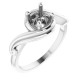 Solitaire Engagement Ring Mounting in Sterling Silver for Round Stone, 3.66 grams
