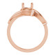 Solitaire Engagement Ring Mounting in 18 Karat Rose Gold for Round Stone, 5.49 grams