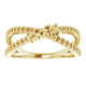 Family Criss Cross Ring Mounting in 18 Karat Yellow Gold for Round Stone, 4.37 grams