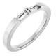 Family Stackable Ring Mounting in 18 Karat White Gold for Straight baguette Stone, 3.3 grams