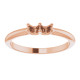 Family Ring Mounting in 10 Karat Rose Gold for Round Stone, 2.15 grams