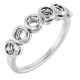 Family Bezel Set Ring Mounting in 10 Karat White Gold for Round Stone, 2.89 grams