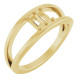 Family Negative Space Ring Mounting in 10 Karat Yellow Gold for Straight baguette Stone, 3.14 grams