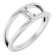 Family Negative Space Ring Mounting in 18 Karat White Gold for Straight baguette Stone, 3.92 grams