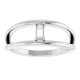 Family Negative Space Ring Mounting in 18 Karat White Gold for Straight baguette Stone, 3.92 grams