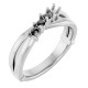 Family Ring Mounting in Platinum for Round Stone, 7.71 grams