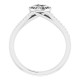 Bezel Set Halo Style Engagement Ring Mounting in 18 Karat White Gold for Round Stone, 4.87 grams