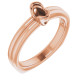 Bezel Set Solitaire Ring Mounting in 14 Karat Rose Gold for Oval Stone, 5.18 grams