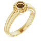 Bezel Set Halo Style Engagement Ring Mounting in 18 Karat Yellow Gold for Round Stone, 6.87 grams
