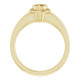 Bezel Set Halo Style Engagement Ring Mounting in 18 Karat Yellow Gold for Round Stone, 6.87 grams