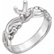 Solitaire Engagement Ring Mounting in Sterling Silver for Round Stone, 4.84 grams