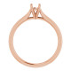 Solitaire Engagement Ring Mounting in 10 Karat Rose Gold for Round Stone, 2.77 grams