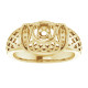 Accented Ring Mounting in 14 Karat Yellow Gold for Round Stone, 5.19 grams