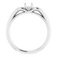Solitaire Engagement Ring Mounting in 10 Karat White Gold for Round Stone, 3.36 grams