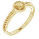 Bezel Set Accented Ring Mounting in 14 Karat Yellow Gold for Round Stone, 3.75 grams