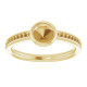 Bezel Set Accented Ring Mounting in 14 Karat Yellow Gold for Round Stone, 3.75 grams