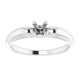 Solitaire Engagement Ring Mounting in Sterling Silver for Round Stone, 2.48 grams