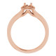Halo Style Ring Mounting in 10 Karat Rose Gold for Round Stone, 4.16 grams