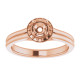 Halo Style Ring Mounting in 10 Karat Rose Gold for Round Stone, 4.16 grams