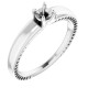 Accented Engagement Ring Mounting in Platinum for Round Stone, 6.02 grams