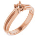 Solitaire Engagement Ring Mounting in 18 Karat Rose Gold for Round Stone, 4.75 grams