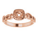Halo Style Ring Mounting in 14 Karat Rose Gold for Round Stone, 3.61 grams