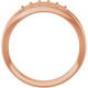 Family Negative Space Ring Mounting in 10 Karat Rose Gold for Straight baguette Stone, 3.49 grams