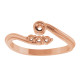 Family Bypass Ring Mounting in 10 Karat Rose Gold for Round Stone, 2.26 grams