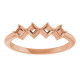 Family Ring Mounting in 18 Karat Rose Gold for Square Stone, 2.9 grams