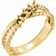 Family Ring Mounting in 18 Karat Yellow Gold for Round Stone, 4.47 grams